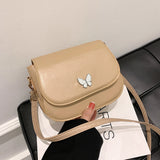 Women Butterfly Leather Shoulder Bag Small Square Bag Handbag