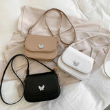Women Butterfly Leather Shoulder Bags Flap Small Handbag Lady Messenger Satchel
