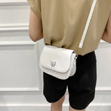 Women Butterfly Leather Shoulder Bags Flap Small Handbag Lady Messenger Satchel