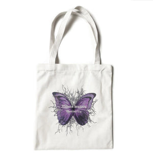 Butterfly Lightning Print Canvas Shopper Bag Harajuku Vintage Shoulder Handbag