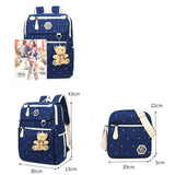 Canvas 4Pcs/set School Backpacks College Schoolbag for Teenager Girl And Boys