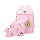 Canvas 4Pcs/set School Backpacks College Schoolbag for Teenager Girl And Boys