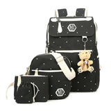 Canvas 4Pcs/set School Backpacks College Schoolbag for Teenager Girl And Boys