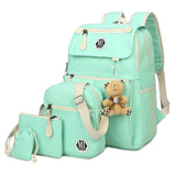Canvas 4Pcs/set School Backpacks College Schoolbag for Teenager Girl And Boys