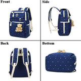 Canvas 4Pcs/set School Backpacks College Schoolbag for Teenager Girl And Boys