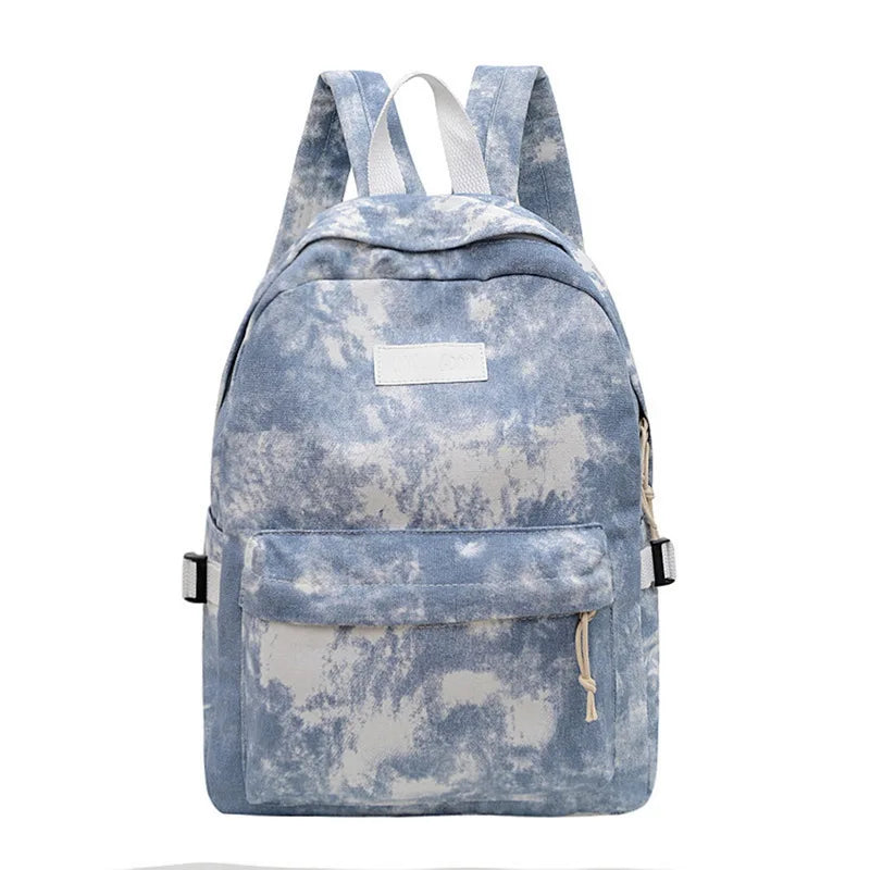 Women Canvas Backpack Tie Dye Shoulder Bag