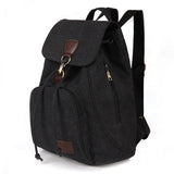 Vintage Canvas Backpack for Women Drawstring School Laptop Bag