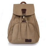 Women Canvas Backpack Vintage Pure Cotton Drawstring Laptop School Bags