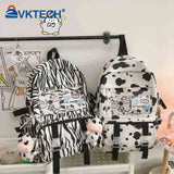 Canvas Backpack Animal Print School Bag for Ladies