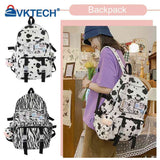 Canvas Backpack Animal Print School Bag for Ladies