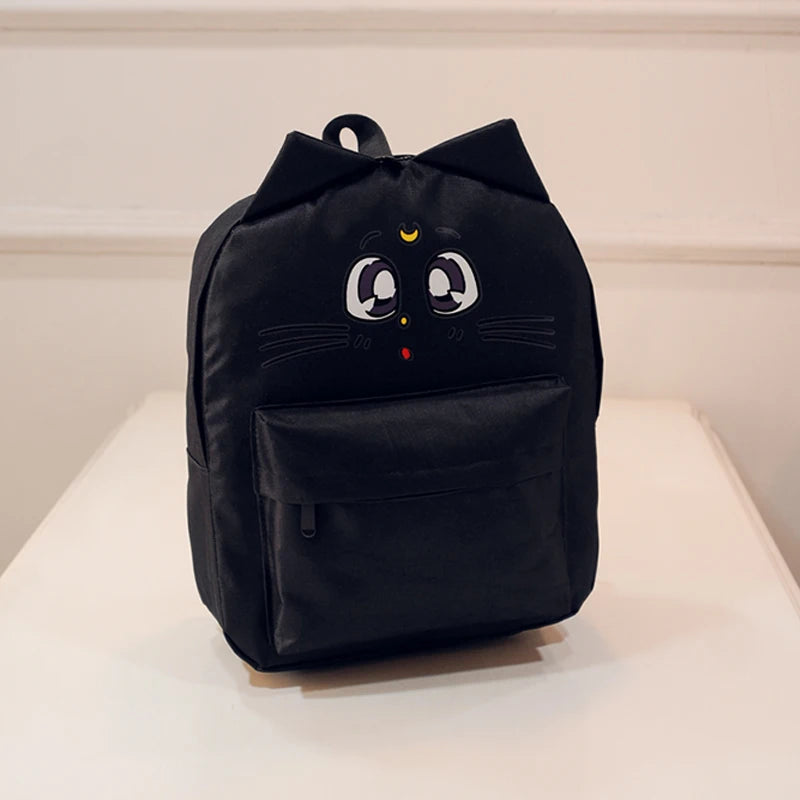 Women Canvas Backpacks Cat Eyes Animal Printing School Bags For Teenagers