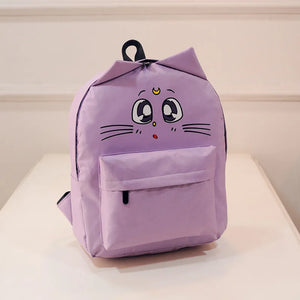 Women Canvas Backpacks Cat Eyes Animal Printing School Bags For Teenagers