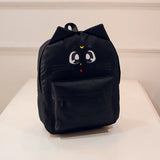 Women Canvas Backpacks Cat Eyes Animal Printing School Bags For Teenagers