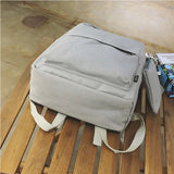 Women Canvas School Backpacks for Teenage Girls 2 Pcs Rucksack Bag