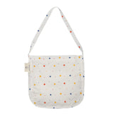 Colorful Print Polka Dots Canvas Shoulder Bag for College Girls
