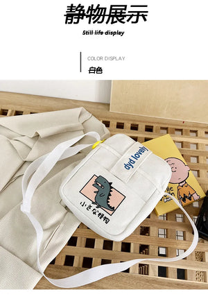 Cartoon Dinosaur Printed Mini Cross-body Shoulder Bag