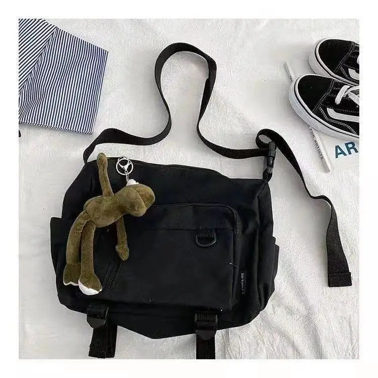 Canvas Messenger Bag Women High Capacity Student Bag Travel Bag