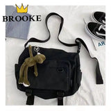 Canvas Messenger Bag Women High Capacity Student Bag Travel Bag