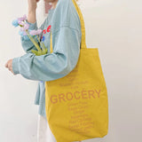 Women Canvas Bag Large Tote English Printed Eco Shopping Bag