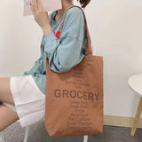 Women Canvas Bag Large Tote English Printed Eco Shopping Bag