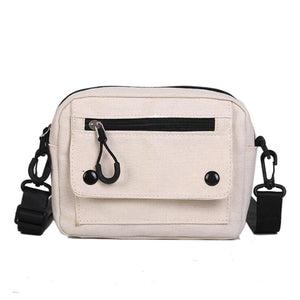 Canvas Shoulder Bag Japan Style Small Crossbody Student Purse Phone Pocket