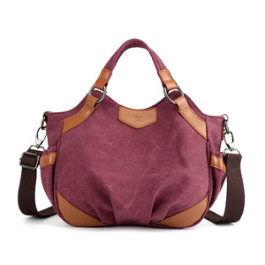 Women Canvas Bag Crossbody Shoulder Totes Panelled Hobos Sac