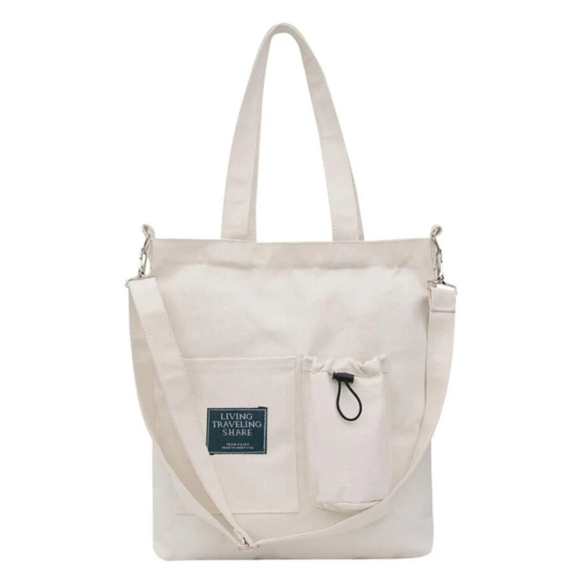 Canvas Shoulder Bag Eco Friendly Reusable Tote Shopper Large Capacity