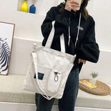 Women Canvas Shoulder Bag Large Capacity Reusable Shopper Eco Shopping Tote