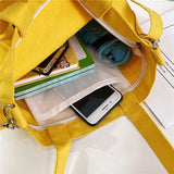 Women Canvas Shoulder Bag Large Capacity Reusable Shopper Eco Shopping Tote