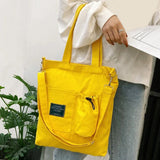 Women Canvas Bag Zipper Shoulder Bag Large Capacity Tote Eco Shopping Bags