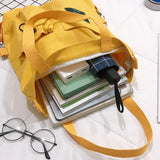 Women Canvas Bag Zipper Shoulder Bag Large Capacity Tote Eco Shopping Bags