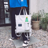 Women Canvas Bag Zipper Shoulder Bag Large Capacity Tote Eco Shopping Bags