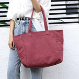 Canvas Crossbody Bag Solid Zipper Messenger Bag for Girls
