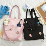 Women Canvas Bag Shoulder Japan Large Capacity Bag Student School Class Book