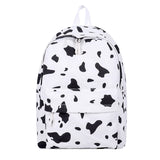 Canvas Cow Pattern Print Backpack for Teenagers