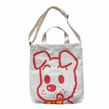 Women Canvas Crossbody Bag Cartoon Shoulder Canvas Bag For Girl
