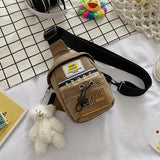 Canvas Crossbody Bag For Women MINI Small Square Messenger Envelope Phone Wallet