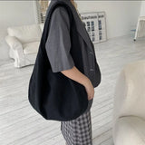 Women Canvas Crossbody Bag Large Capacity Shoulder Bag Retro Dumpling Hobos Bag