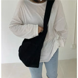 Canvas Crossbody Shoulder Bag Large Capacity Casual Retro Style Hobos Bag