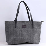 Women Canvas Daily Large Capacity Zipper Shoulder Tote Bag