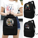 Canvas Backpack School Bags Samurai Printing Large Shoulder Bag