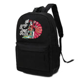 Canvas Backpack School Bags Samurai Printing Large Shoulder Bag