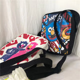 Women Canvas Flap Shoulder Bag Graffiti Print Crossbody School Handbag
