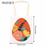 Canvas Flower Egg Pattern Shoulder Bag Large Capacity Handbag