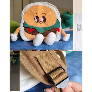 Women Canvas Hamburger Backpack Large Capacity Daypack