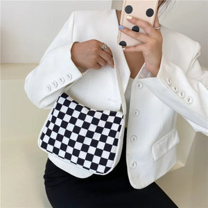 Women Canvas Handbag Butterfly Print Small Shoulder Bags Ladie Underarm Bag