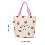Women Canvas Handbag Casual Tote Peach Letter Print Shopping Bag Female Reusable