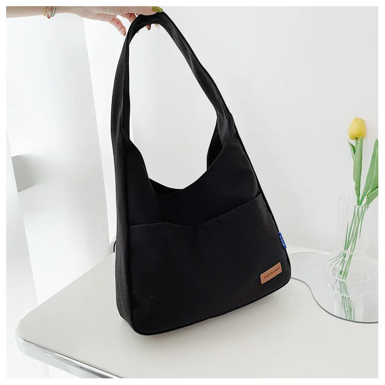 Women Canvas Handbag Underarm Shoulder Bag Ladies Casual Tote Bag