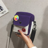 Women Canvas Mini Student Bag Cell Phone Crossbody Casual Ladies Shoulder Bag