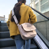 Canvas Mini Handbag Crossbody Phone Bag Flap Shoulder Bag Student Bag